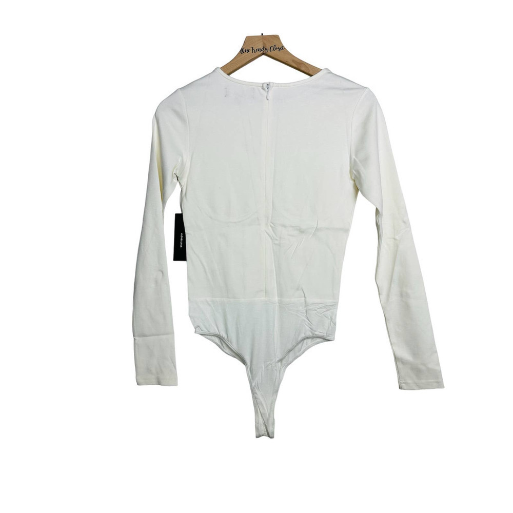 Lulus NWT Dressed to Skill Long Sleeve Underwire Classic Bodysuit White Sz Small - Picture 6 of 11